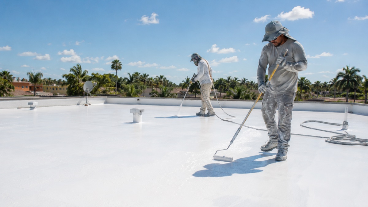 Silicone roof coating