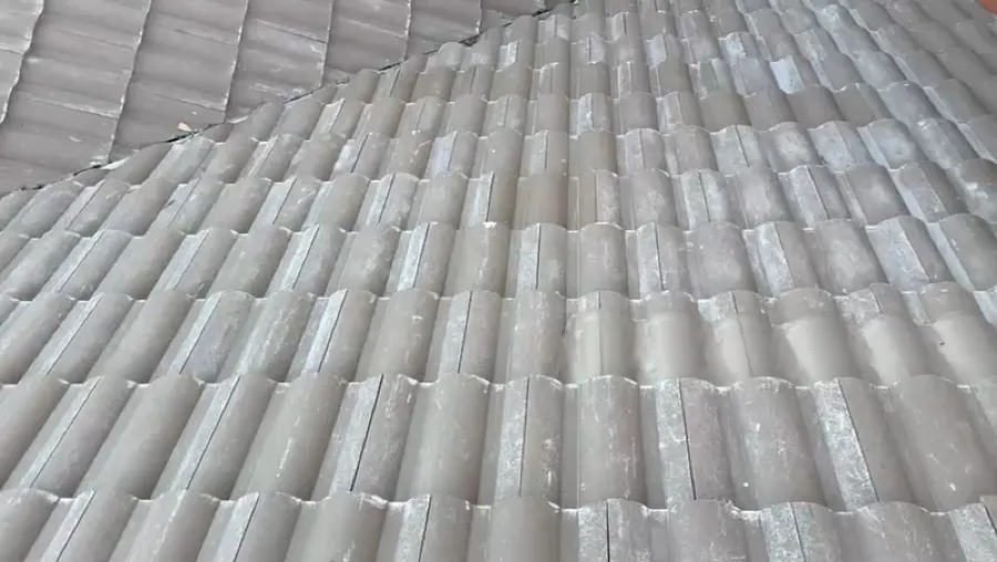 Close-up detail of a tile roof